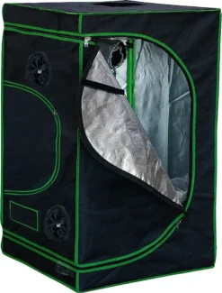 Mucola Gewächshaus Pflanzenzelt Growbox 120x120x200 Cm Schwarz Grün Indoor Pflanzenzelt Zuchtzelt Growroom Zuchtschrank Darkroom Grow Tent Frühbeet Zimmergewächshaus Growschrank
