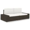 VidaXL Modulares 2-Sitzer-Sofa Poly Rattan Braun