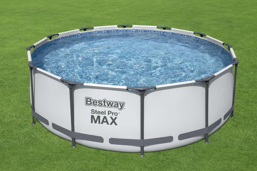 Bestway Steel Pro MAX™ Ersatzpool Ohne Zubehör Ø 366 X 100 Cm, Lichtgrau, Rund 2 Bestway Steel Pro MAX™ Ersatzpool Ohne Zubehör Ø 366 X 100 Cm, Lichtgrau, Rund – Bild 2