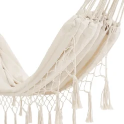 KESSER® Hängematte 300kg Belastbar 320x150cm Max. Belastbarkeit 300 Kg , 1-2 Personen , Atmungsaktiv Fransen Wetterfest Camping Garten Tuchhängematte Mehrpersonen, Farbe:Beige -Grünwelt Exporteren Garten-Winkel 7e3a31c53e3822afb0af42802dd72ebd