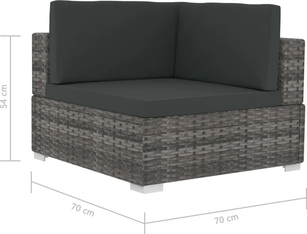 VidaXL Ecksofas 2 Stk. Mit Auflagen Poly Rattan Grau 5 VidaXL Ecksofas 2 Stk. Mit Auflagen Poly Rattan Grau – Bild 5