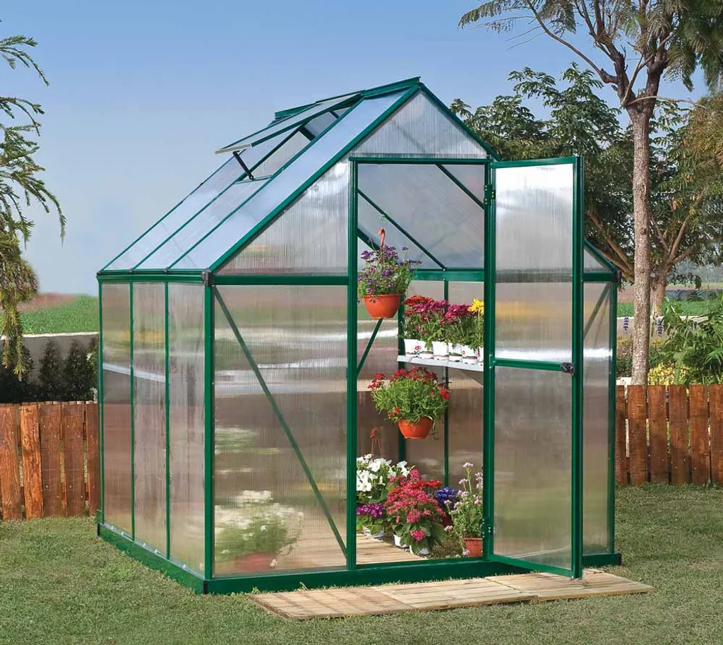 PALRAM-Mythos 6x6 Gewächshaus-grün/transparent-7175 7 PALRAM-Mythos 6x6 Gewächshaus-grün/transparent-7175 – Bild 7