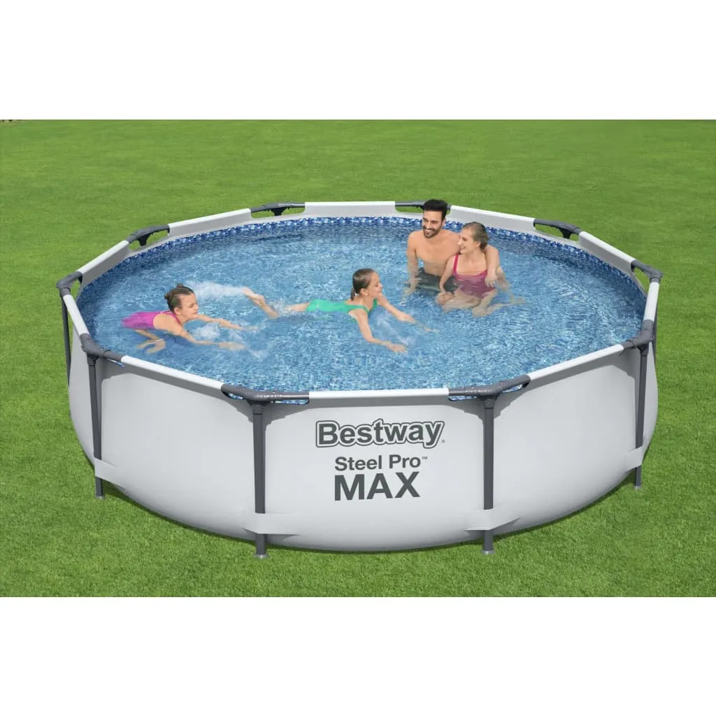 Bestway® Steel Pro MAX™ Frame Pool Ohne Pumpe Ø 305 X 76 Cm, Lichtgrau, Rund 1 Bestway® Steel Pro MAX™ Frame Pool Ohne Pumpe Ø 305 X 76 Cm, Lichtgrau, Rund