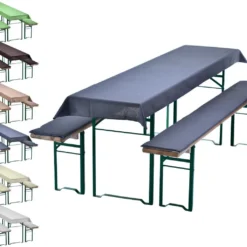 Auflagenset Für Bierzeltgarnitur Uni In Grau Biertischdecke 240 X 90 Cm (für 220 X 70 Cm Biertische) + 2 Gepolsterte Bierbankauflagen 220 X 25 Cm -Grünwelt Exporteren Garten-Winkel 7fdf440a3ea4b83c320566b7f994e310