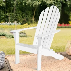 COSTWAY Adirondack-Gartenstuhl, Gartensessel, Gartenmoebel Für Den Garten, Terrasse Weiss -Grünwelt Exporteren Garten-Winkel 7ff1eac0ab5159cbccdcacd295788664