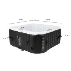 ECD Germany Aufblasbarer Whirlpool In-Outdoor Für 4 Personen, 100 Massagedüsen, LED-Display, 150x150 Cm, 600L, Extra-Zubehör, Seifenblase Jacuzzi Spa Pool Massage Heizung Wellness, Für Garten/Terrasse -Grünwelt Exporteren Garten-Winkel 7ffdaf01ec55ccff82902ecdaab56f70