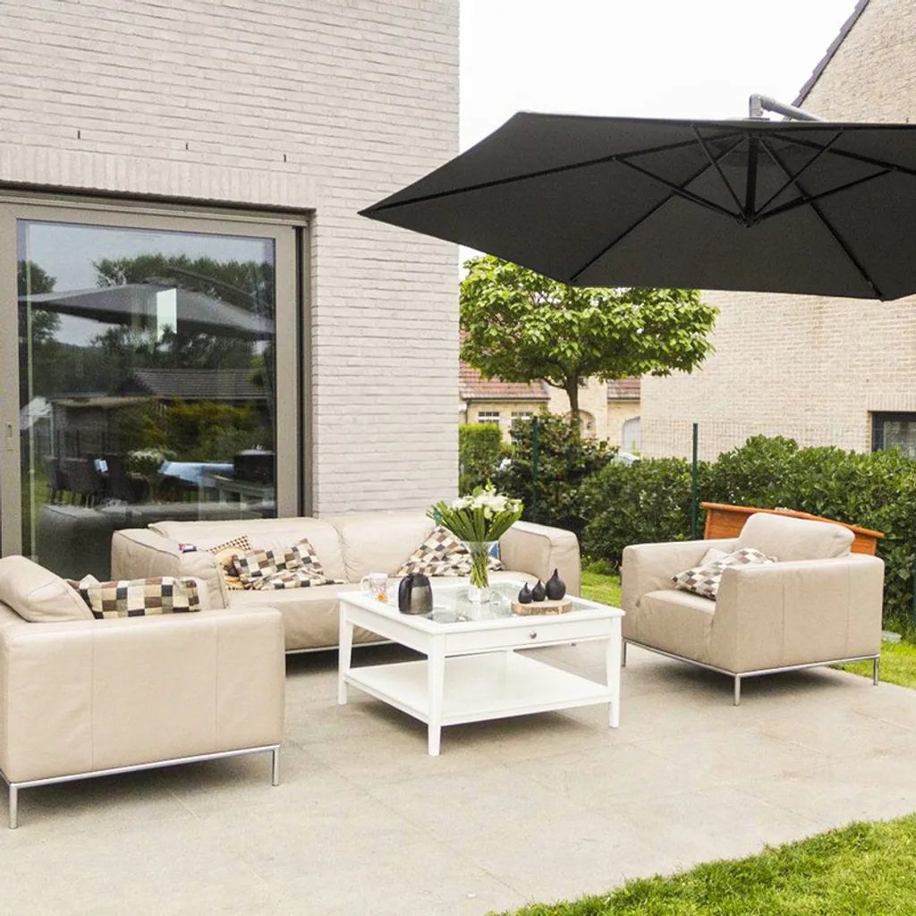 EINFEBEN 3.5m Sonnenschirm Gartenschirm Ampelschirm Marktschirm Kurbelschirm Alu,Grau,3.5m 7 EINFEBEN 3.5m Sonnenschirm Gartenschirm Ampelschirm Marktschirm Kurbelschirm Alu,Grau,3.5m – Bild 7