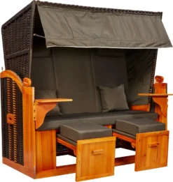 Intergrill Strandschönheiten Claudia Ostsee XXL Strandkorb 2,5-Sitzer VerschiedeneNachbildung Inkl Hülle Intergrill Strandkorb 2,5-Sitzer Claudia Ostsee Grau