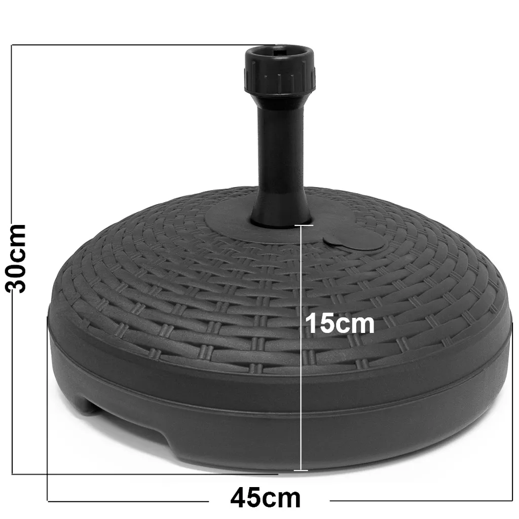 Sonnenschirmständer Sonnenschirmhalter In Rattanoptik Anthrazit 20L 45cm 6 Sonnenschirmständer Sonnenschirmhalter In Rattanoptik Anthrazit 20L 45cm – Bild 6