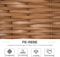 Outsunny Strandkorb 3-Sitzer Sonnenliege Mit Dach 2 Klapptischen Fußstütze Chaiselongue 5-stufige Rückenlehne XXL Polyrattan Natur 150 X 79 X 160 Cm -Grünwelt Exporteren Garten-Winkel 80f5ded164bf0f2e18805cc3f947474a