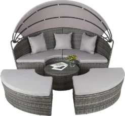 Tectake Sonneninsel Rattan Mit Aluminiumgestell Und Sonnendach - Grau 17 Tectake Sonneninsel Rattan Mit Aluminiumgestell Und Sonnendach - Grau -Grünwelt Exporteren Garten-Winkel 80feb333b4f78c4cab46375422216d01