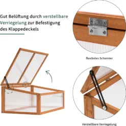 MCombo Frühbeet Gewächshaus Treibhaus Frühbeetkasten Aufsatz Pflanzenbeet Holz 0698 -Grünwelt Exporteren Garten-Winkel 810d3c36106c9f8652a843143b90bb7a