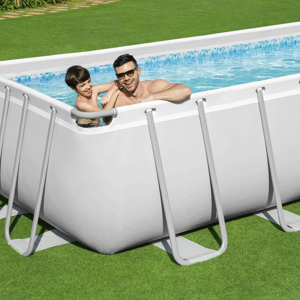 Bestway Power Steel™ Frame Pool Komplett-Set, Eckig, Mit Sandfilteranlage, Sicherheitsleiter & Abdeckplane 732 X 366 X 132 Cm 10 Bestway Power Steel™ Frame Pool Komplett-Set, Eckig, Mit Sandfilteranlage, Sicherheitsleiter & Abdeckplane 732 X 366 X 132 Cm – Bild 10