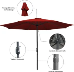 Wolketon Sonnenschirm 3.5m 3m Wasserabweisend Garten UV30+ Terrassen Mit Handkurbel -Grünwelt Exporteren Garten-Winkel 818fa0e37876b1aad89fcfd73bc9173b