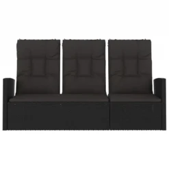 VidaXL Gartenbank Mit Liegefunktion & Kissen Schwarz 173cm Poly Rattan -Grünwelt Exporteren Garten-Winkel 820f1a1a3df8e5a4146496f9441f49a3