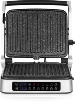 ZEEGMA Elektrischer Kontaktgrill Und Sandwichtoaster 2100W | Herausnehmbare Heizplatten, 2in1, 180 ° Klappbar, ILAG-Antihaftbeschichtung, Tropfschale, Akustische Benachrichtigungen, Timer, Die Möglichkeit Vom Waschen In Der Spülmaschine -Grünwelt Exporteren Garten-Winkel 82a33fb67ef674187774f3b6bcf449ab