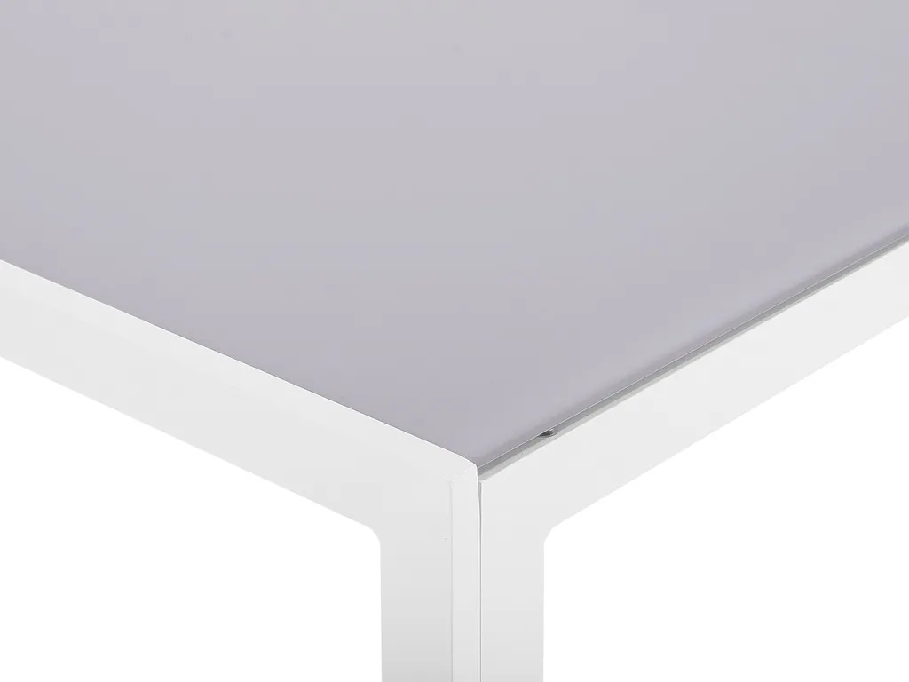 Gartentisch Grau Weiß 160 X 90 Cm Aluminium Glasplatte Starke Aluminiumgestell Outdoor Rechteckig Modern 4 Gartentisch Grau Weiß 160 X 90 Cm Aluminium Glasplatte Starke Aluminiumgestell Outdoor Rechteckig Modern – Bild 4