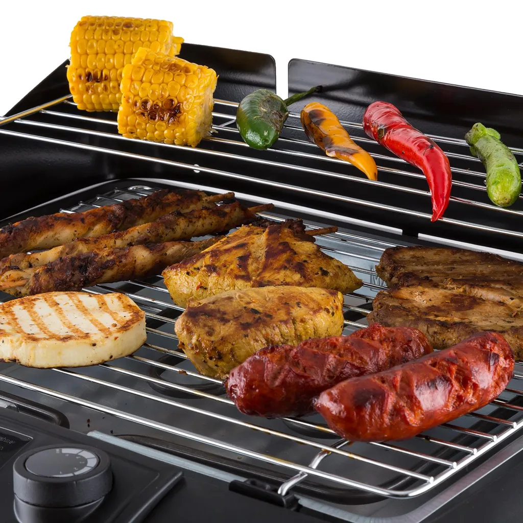 OneConcept Dr. Beef II Elektrogrill, Nutzbar Als Standgrill Oder Tischgrill, In - Und Outdoor Edition, Große Grillfläche, Bis 2000 W, Inkl. Standfuß, Thermostatstufenlos Regelbar, Schwarz 7 OneConcept Dr. Beef II Elektrogrill, Nutzbar Als Standgrill Oder Tischgrill, In - Und Outdoor Edition, Große Grillfläche, Bis 2000 W, Inkl. Standfuß, Thermostatstufenlos Regelbar, Schwarz – Bild 7