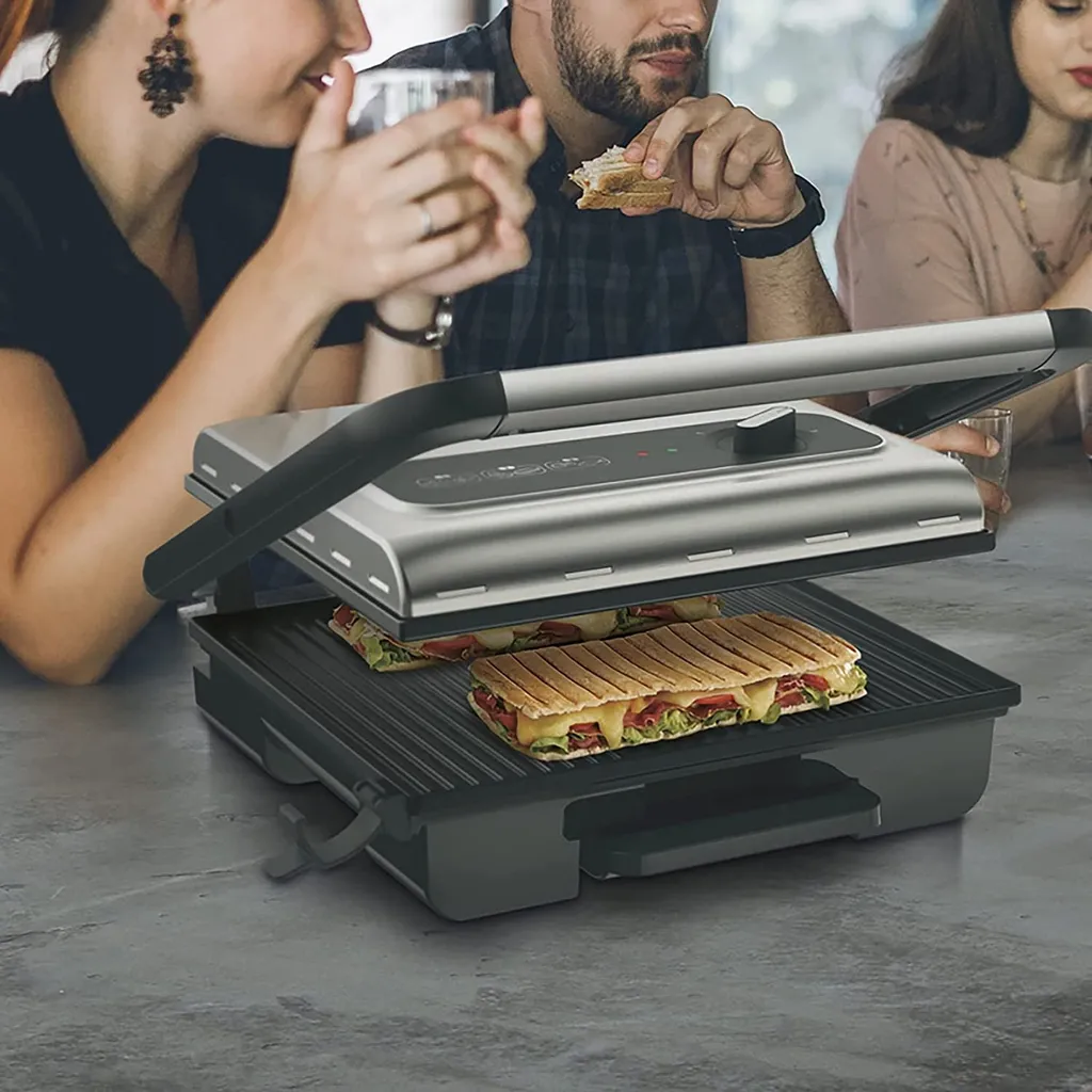 Tefal Kontaktgrill Inicio GC242D, Schwarz, Edelstahl, Rechteckig, Drehregler, 288 X 258 Mm, Scharnier, Fertig 13 Tefal Kontaktgrill Inicio GC242D, Schwarz, Edelstahl, Rechteckig, Drehregler, 288 X 258 Mm, Scharnier, Fertig – Bild 13