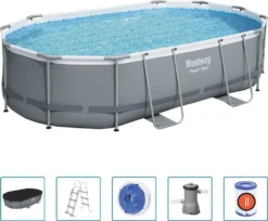 Bestway Power Steel™ Frame Pool Komplett-Set, Oval, Mit Filterpumpe, Sicherheitsleiter & Abdeckplane 488 X 305 X 107 Cm, Schwimmbecken, Schwimmen, Pools -Grünwelt Exporteren Garten-Winkel 8362cd6a6d5b2bea76cb6f57b84b9326