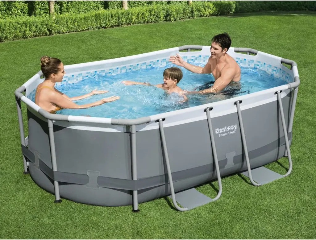 Bestway® Power Steel™ Frame Pool Set Mit Filterpumpe 305 X 200 X 84 Cm, Grau, Oval 4 Bestway® Power Steel™ Frame Pool Set Mit Filterpumpe 305 X 200 X 84 Cm, Grau, Oval – Bild 4