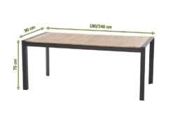 Zurigo Auszietisch 180/240x90cm Teakholz / Anthrazit -Grünwelt Exporteren Garten-Winkel 83c799733281d248fb2a735bca7df9d5