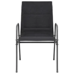VidaXL Stapelbare Gartenstühle 4 Stk. Stahl Und Textilene Schwarz -Grünwelt Exporteren Garten-Winkel 851612791877d06e77bb801e68057dc8