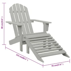 VidaXL Gartensessel Mit Fußstütze Holz Grau -Grünwelt Exporteren Garten-Winkel 857639454c81b7bc5acb7c4aaf2411af