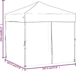 VidaXL Partyzelt Faltbar Mit Seitenwänden Blau 2x2 M -Grünwelt Exporteren Garten-Winkel 863cb4c4d8134ac5805f182c4253f80e