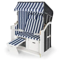 Blumfeldt Hiddensee Strandkorb XL 2-Sitzer , Volllieger Blau / Weiß Gestreift -Grünwelt Exporteren Garten-Winkel 86653c9199dc69191507411d6ff439d5