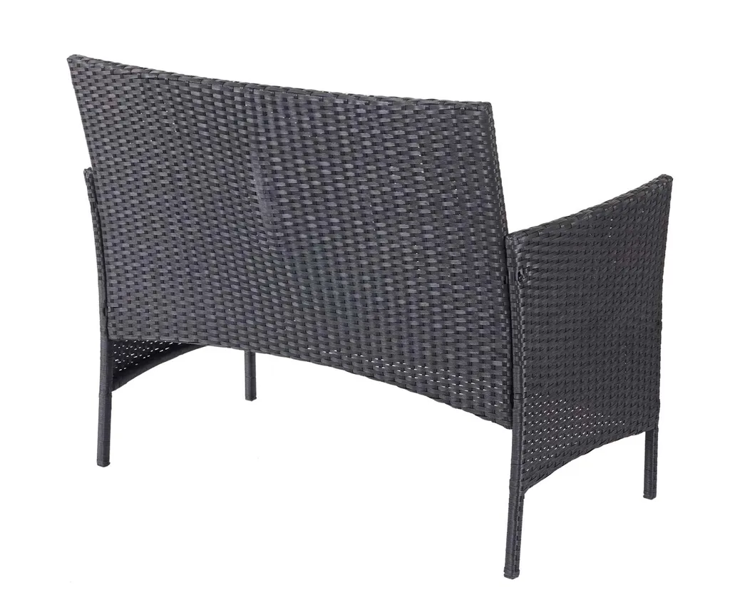 Poly-Rattan Garten-Garnitur HWC-D82, Sitzgruppe Lounge-Set Schwarz Mit Kissen Creme 3 Poly-Rattan Garten-Garnitur HWC-D82, Sitzgruppe Lounge-Set Schwarz Mit Kissen Creme – Bild 3