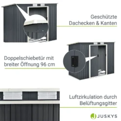Juskys Metall Gerätehaus M Mit Pultdach, Schiebetür & Fundament - 4m³ - 213×130×173 Cm - Anthrazit - Geräteschuppen Gartenhaus Garten Schuppen 16 Juskys Metall Gerätehaus M Mit Pultdach, Schiebetür & Fundament - 4m³ - 213×130×173 Cm - Anthrazit - Geräteschuppen Gartenhaus Garten Schuppen -Grünwelt Exporteren Garten-Winkel 86dbeacfc0b097ad9b0ae87ddd9fa60c