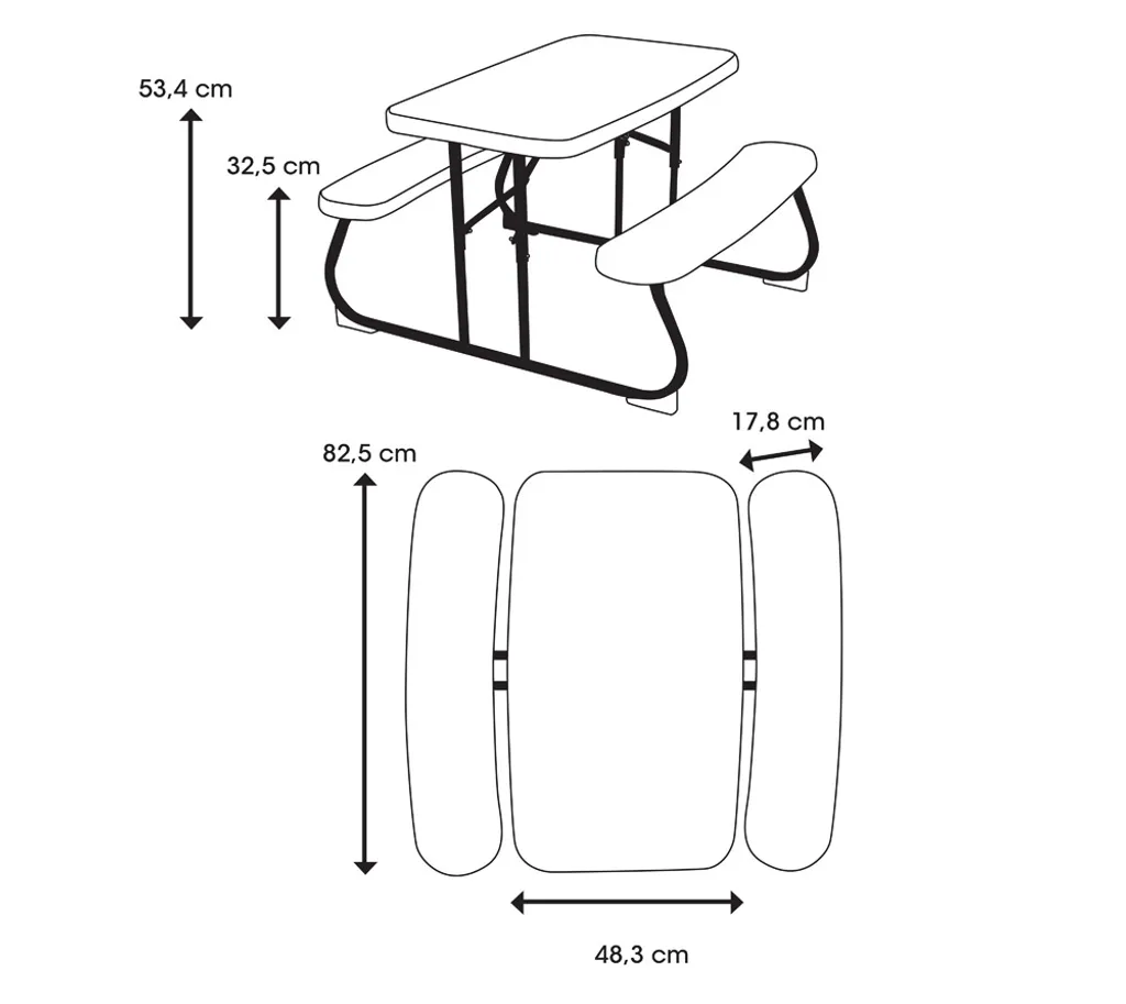 Lifetime Kunststoff Picknicktisch Kinder Grau 5 Lifetime Kunststoff Picknicktisch Kinder Grau – Bild 5