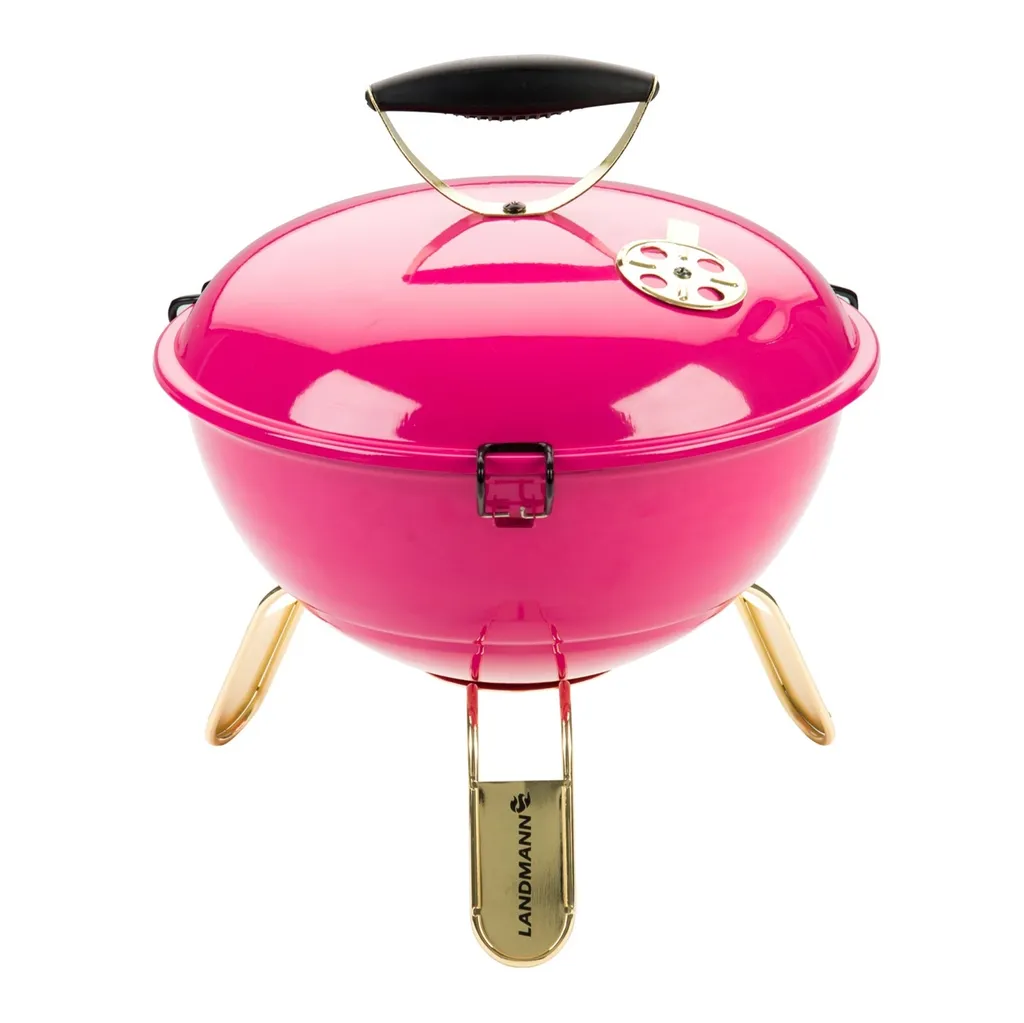 LANDMANN Kugelgrill Campinggrill BBQ Piccolino Queen Tragbar Holzkohlegrill Pink 1 LANDMANN Kugelgrill Campinggrill BBQ Piccolino Queen Tragbar Holzkohlegrill Pink
