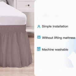 Bettrock, Gebürstetes Polyester, Mit DREI Stoffseiten, Elastischer Staub-Rüschen, Leicht Anzubringen, Polyester -Grünwelt Exporteren Garten-Winkel 88c44ffa3027a1f7f178f2beebbe3c89