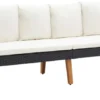 VidaXL 3-Sitzer-Gartensofa Mit Auflagen Poly Rattan Schwarz