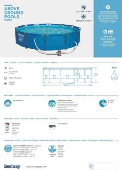Bestway Pool Steel PRO Frame CM. 366X76 FUORITERRA, Farbe -Grünwelt Exporteren Garten-Winkel 8914e3ff7fafc5e7f61b4251c6bcb97b