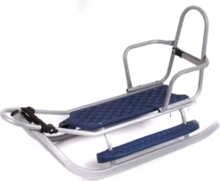 Luxus Schlitten Silber-grau Incl. Fußstütze, Schiebestange Und Fußsack NEU -Grünwelt Exporteren Garten-Winkel 89ec58367a0a9448dd59dc91d4cb3d5b