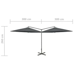 VidaXL Doppel-Sonnenschirm Mit Stahlmast Anthrazit 600 Cm -Grünwelt Exporteren Garten-Winkel 8a08de57dd6beef0caf23e0549fe191e