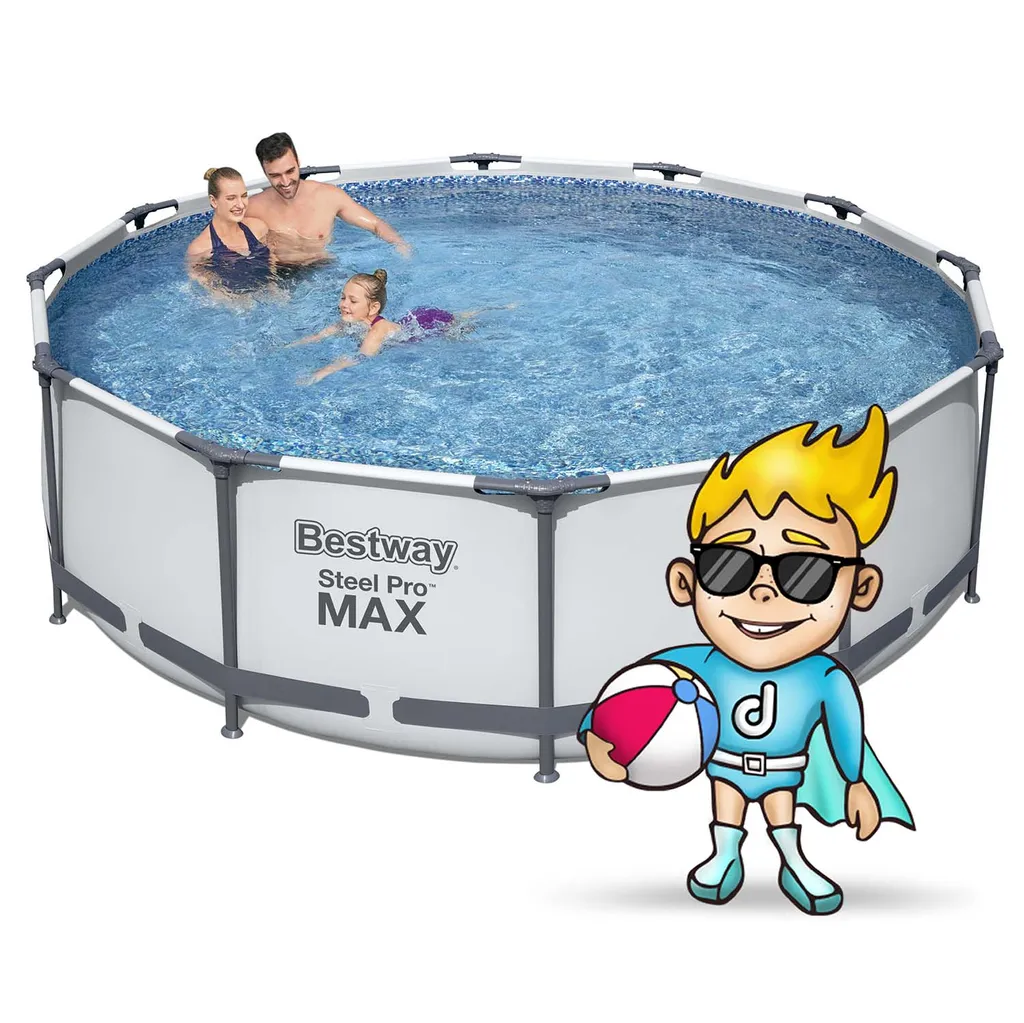 Bestway Steel Pro Max™ Frame Pool Komplett-Set, Rund, Mit Filterpumpe & Sicherheitsleiter 366 X 100 Cm, Schwimmbecken, Schwimmen, Pools 18 Bestway Steel Pro Max™ Frame Pool Komplett-Set, Rund, Mit Filterpumpe & Sicherheitsleiter 366 X 100 Cm, Schwimmbecken, Schwimmen, Pools – Bild 18