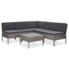 VidaXL 6-tlg. Garten-Sofagarnitur Mit Auflagen Poly Rattan Grau