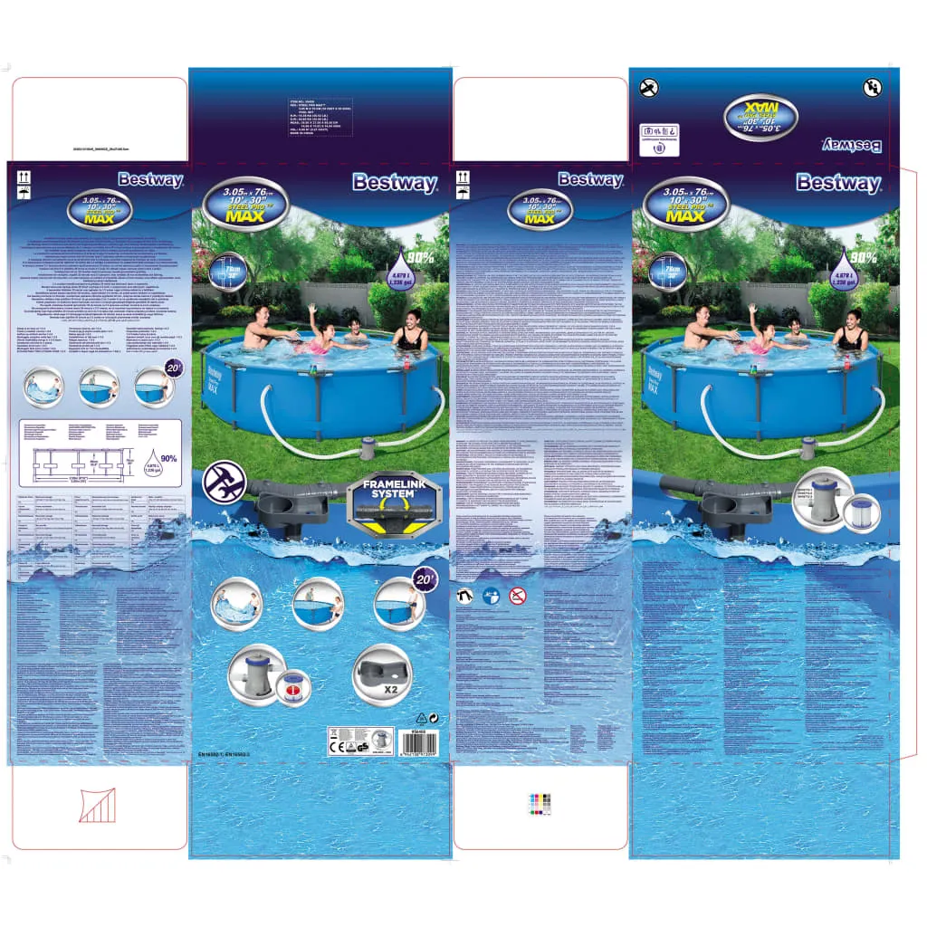Bestway Frame Pool "Steel Pro" Ø 305 X H 76 Cm 9 Bestway Frame Pool "Steel Pro" Ø 305 X H 76 Cm – Bild 9