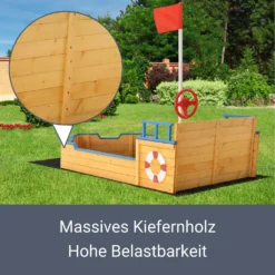 Juskys Sandkasten Käpt’n Pit - Piratenschiff Boot Aus Holz – Große Kinder Sandkiste Für Den Garten Mit Bodenplane Und Sitzbank, Outdoor Sandbox -Grünwelt Exporteren Garten-Winkel 8c2fd8aba3016969e6508eff41655090