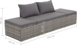 VIDAXL Gartenbett Grau 195×60 Cm Poly Rattan -Grünwelt Exporteren Garten-Winkel 8c3f6b53688ee99f4a940f62600ee287