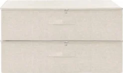 VidaXL Aufbewahrungsboxen 2 Stk. Stoff 70x40x18 Cm Creme -Grünwelt Exporteren Garten-Winkel 8c3f7f8a531b89dbe422b30dc585c368