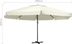 VidaXL Sonnenschirm Mit Aluminium-Mast 600 Cm Sandweiß 7 VidaXL Sonnenschirm Mit Aluminium-Mast 600 Cm Sandweiß -Grünwelt Exporteren Garten-Winkel 8c7ec6ce242ca640caa45bc02bfc2e91