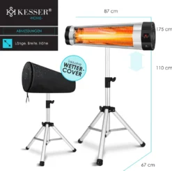 KESSER® Infrarotstrahler Heizstrahler Terrassenstrahler 2500W Mit Fernbedienung Inkl. Schutzhülle Höhenverstellbarem Teleskopstativ Wickeltischstrahler Terrassenheizer Quarzstrahler Infrarot, Leistung:2500W Mit Fernbedienung 12 KESSER® Infrarotstrahler Heizstrahler Terrassenstrahler 2500W Mit Fernbedienung Inkl. Schutzhülle Höhenverstellbarem Teleskopstativ Wickeltischstrahler Terrassenheizer Quarzstrahler Infrarot, Leistung:2500W Mit Fernbedienung -Grünwelt Exporteren Garten-Winkel 8c9317c58d4e93d3cbe9d6186f247aa5
