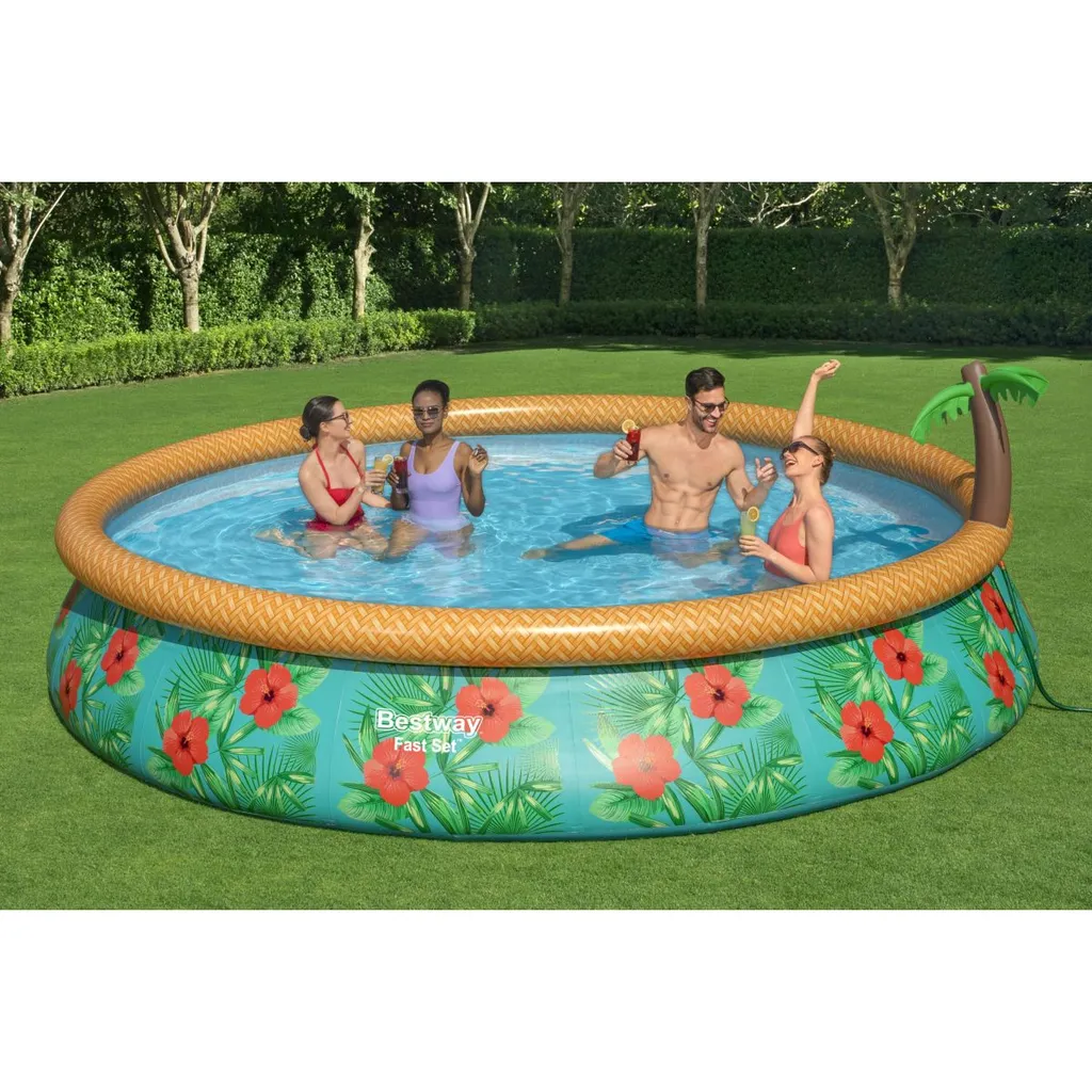 Bestway Fast Set™ Pool-Set Mit Filterpumpe "Paradise Palms", Rund, 457x84cm, 57416 12 Bestway Fast Set™ Pool-Set Mit Filterpumpe "Paradise Palms", Rund, 457x84cm, 57416 – Bild 12