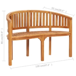 VidaXL Bananenbank 120 Cm Massivholz Teak -Grünwelt Exporteren Garten-Winkel 8cec6caaffa1db6566472804de986783