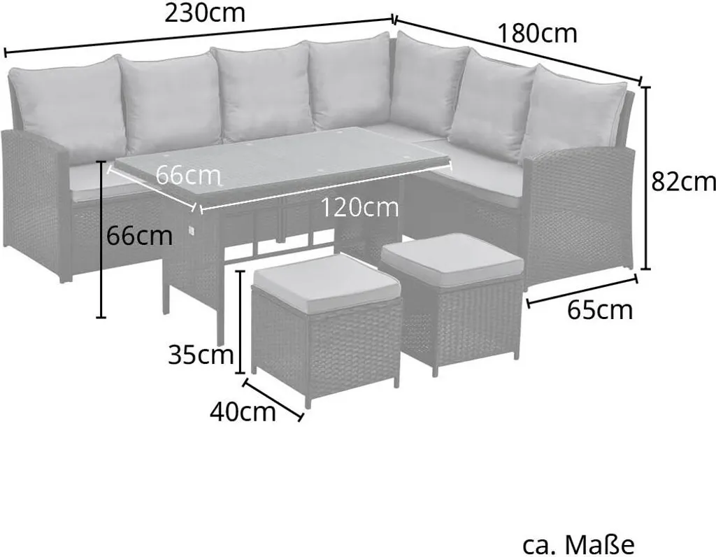 SVITA Monroe Garten-Lounge Set Polyrattan Lounge-Möbel Sitzgruppe Garten Braun 3 SVITA Monroe Garten-Lounge Set Polyrattan Lounge-Möbel Sitzgruppe Garten Braun – Bild 3